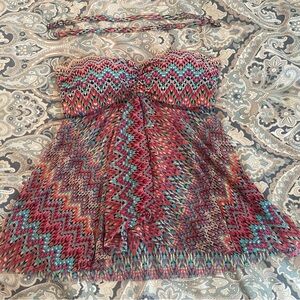 Colorful swing Tankini top with removable straps